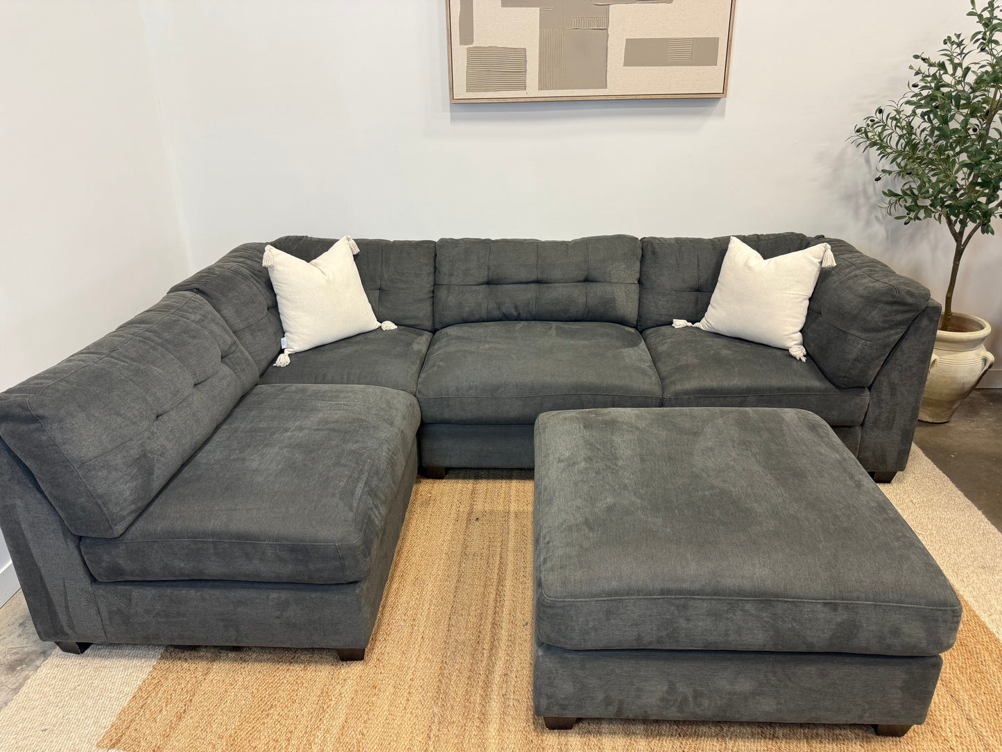 Modular sectional dark grey