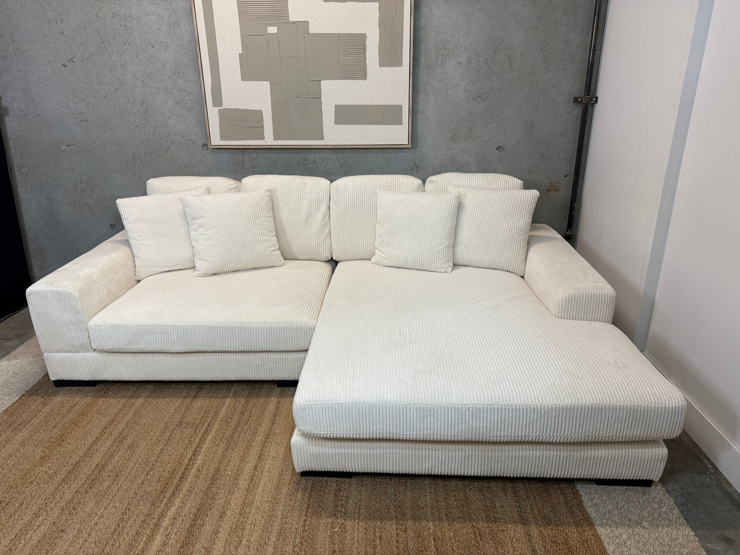 Corduroy low profile sectional