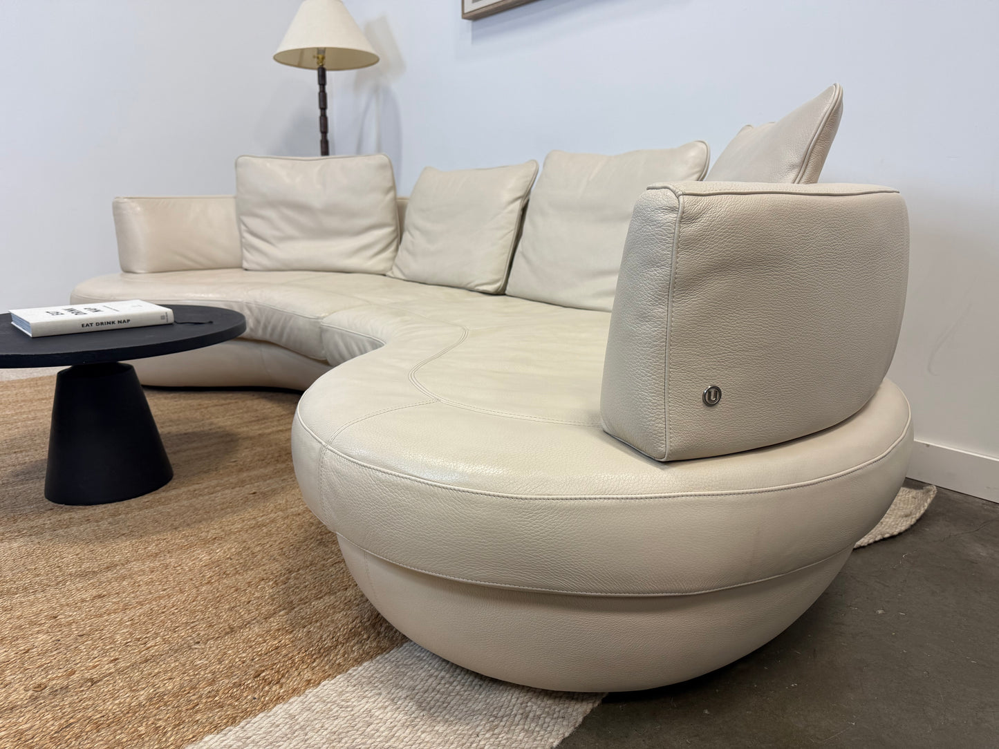 Pre-Owned Natuzzi Curved Leather Sofa