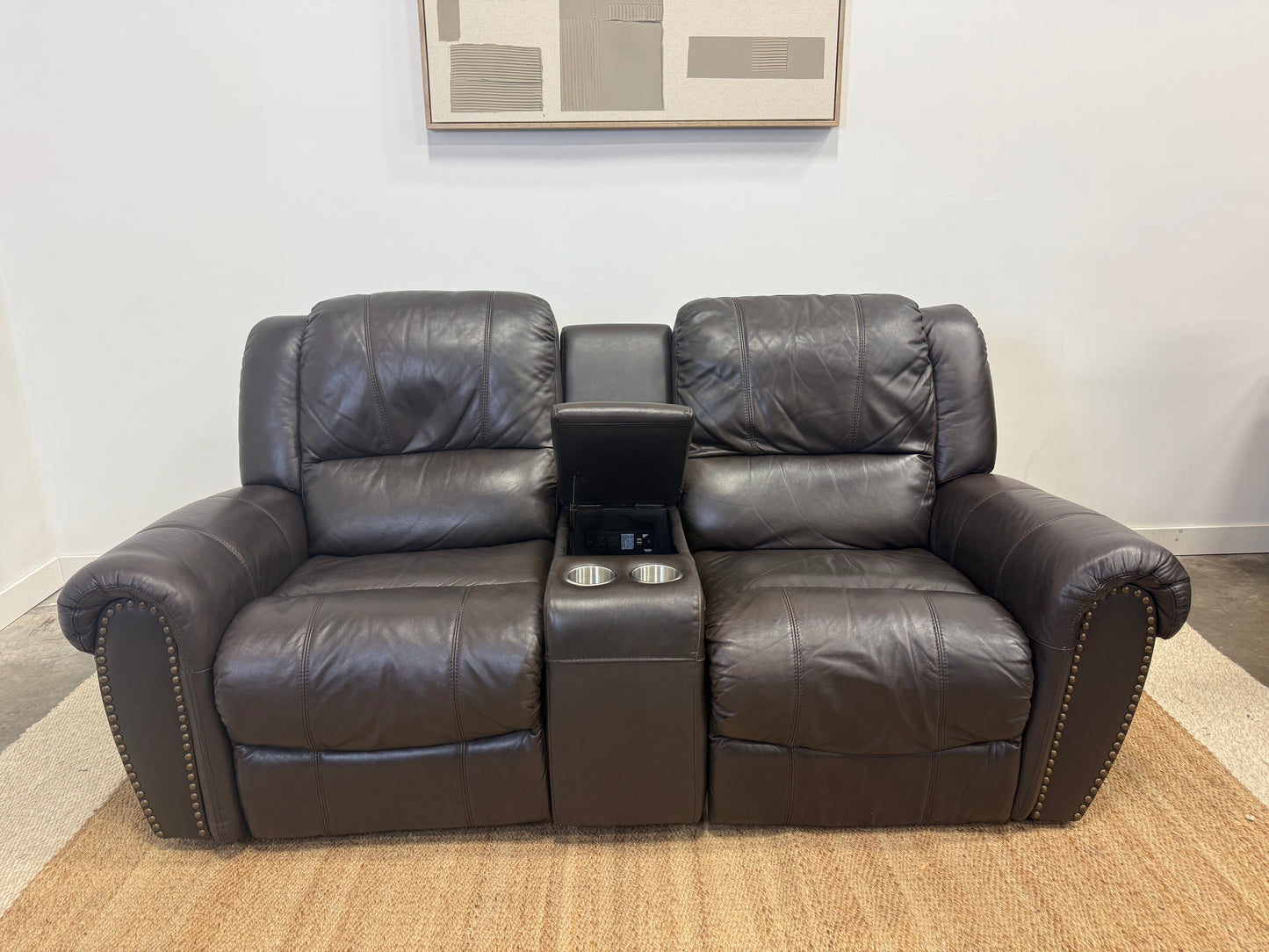 Ashley Furniture 2-Seat Leather Recliner Sofa (Pre-Owned)