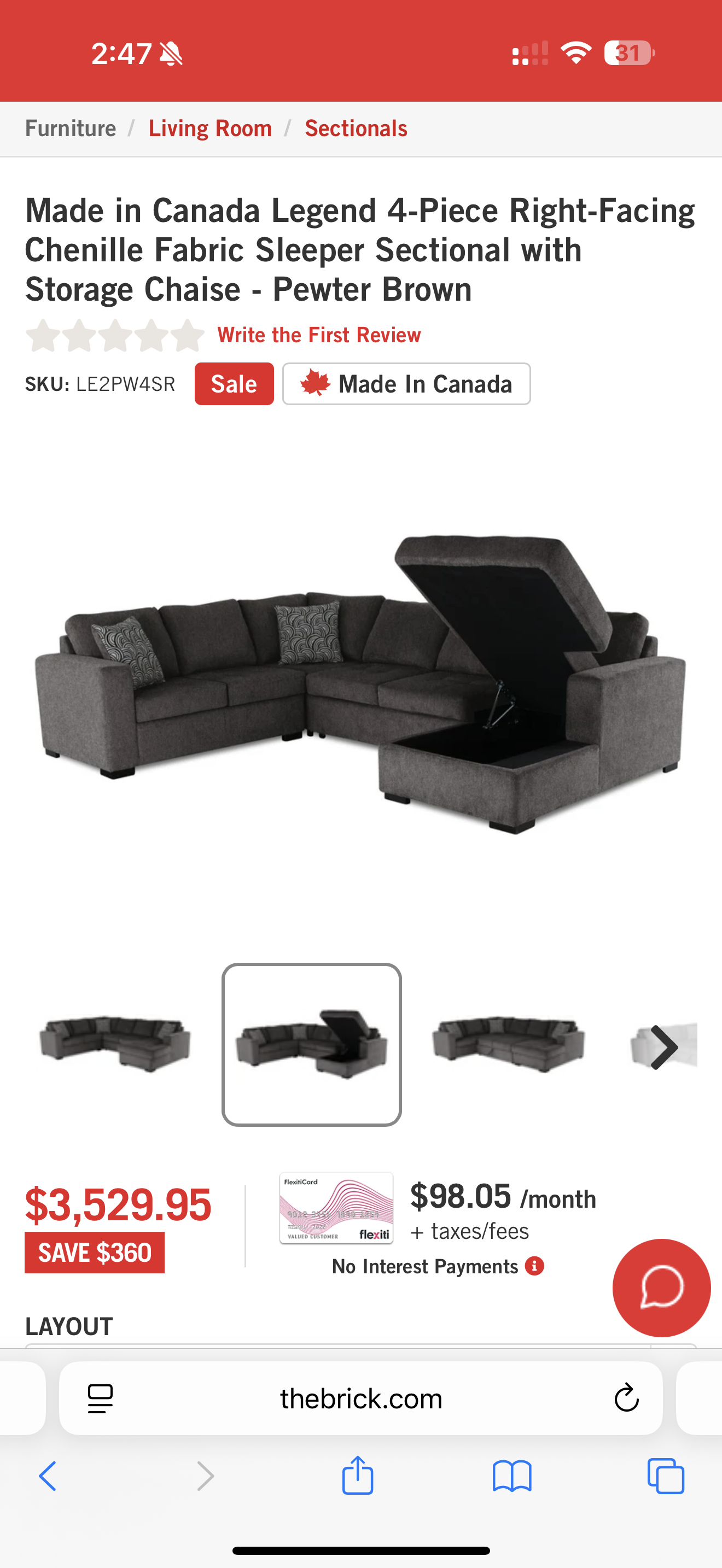 The Brick Legend Sofa Bed Sectional