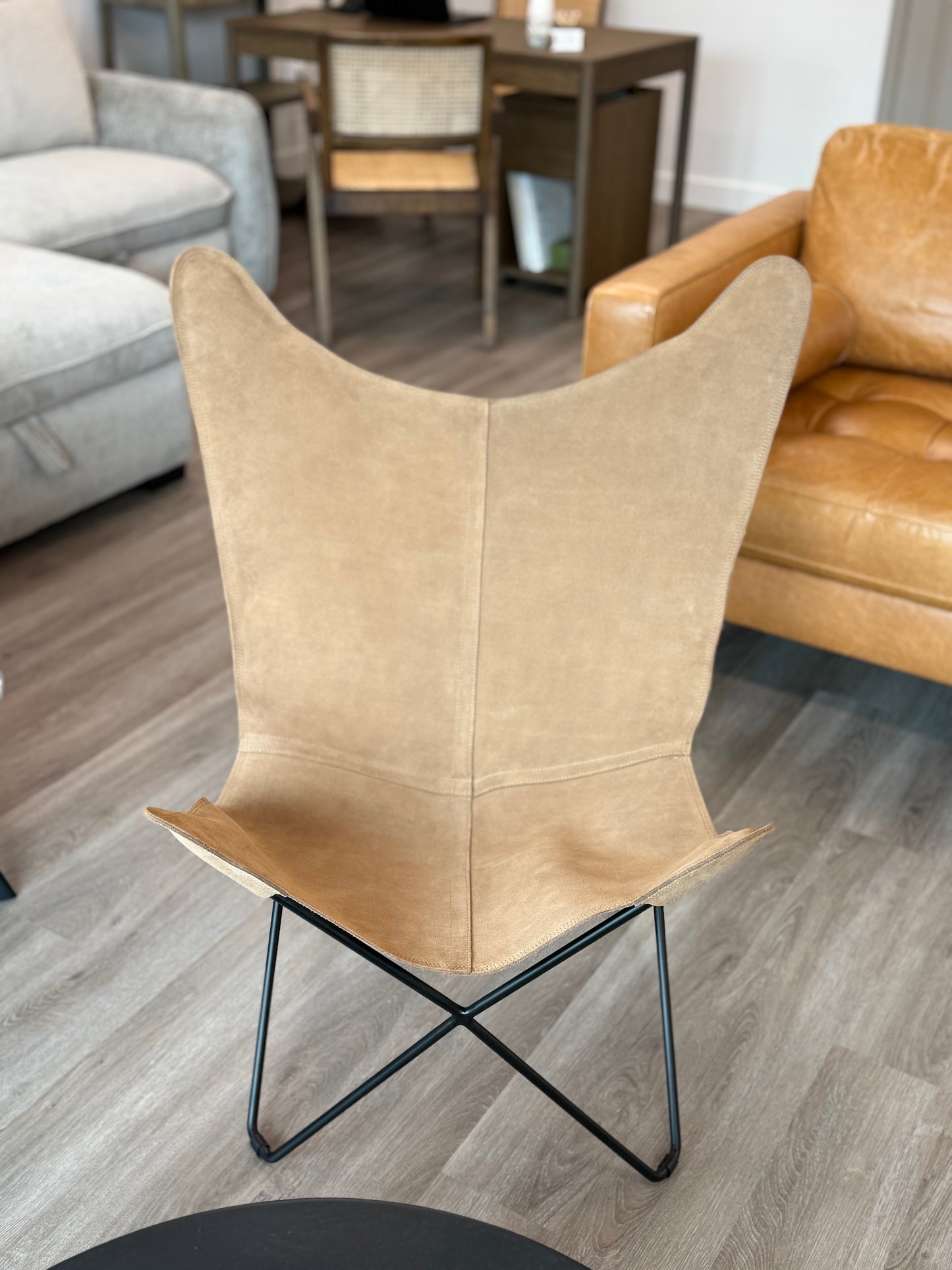 Kode Furniture Leather Butterfly Chair