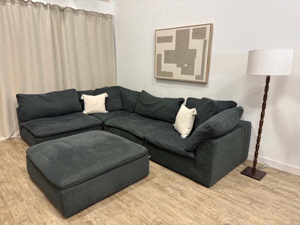 Pre-owned Muse & Merchant Modular Cloud Couch with Ottoman
