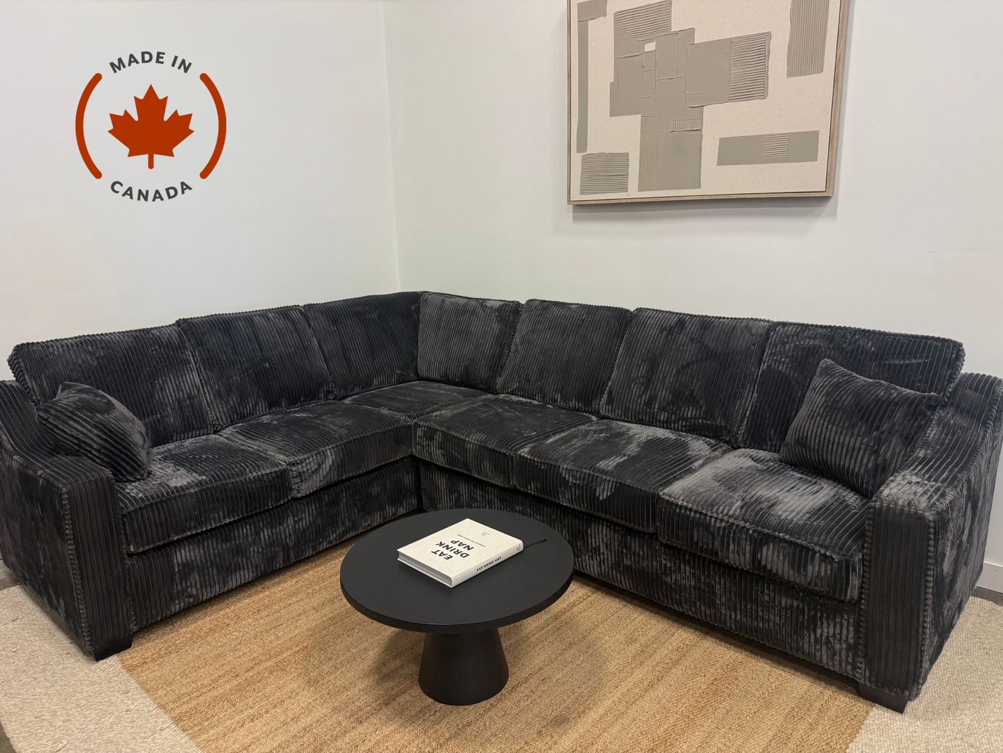Brand New Canadian made corduroy sectional