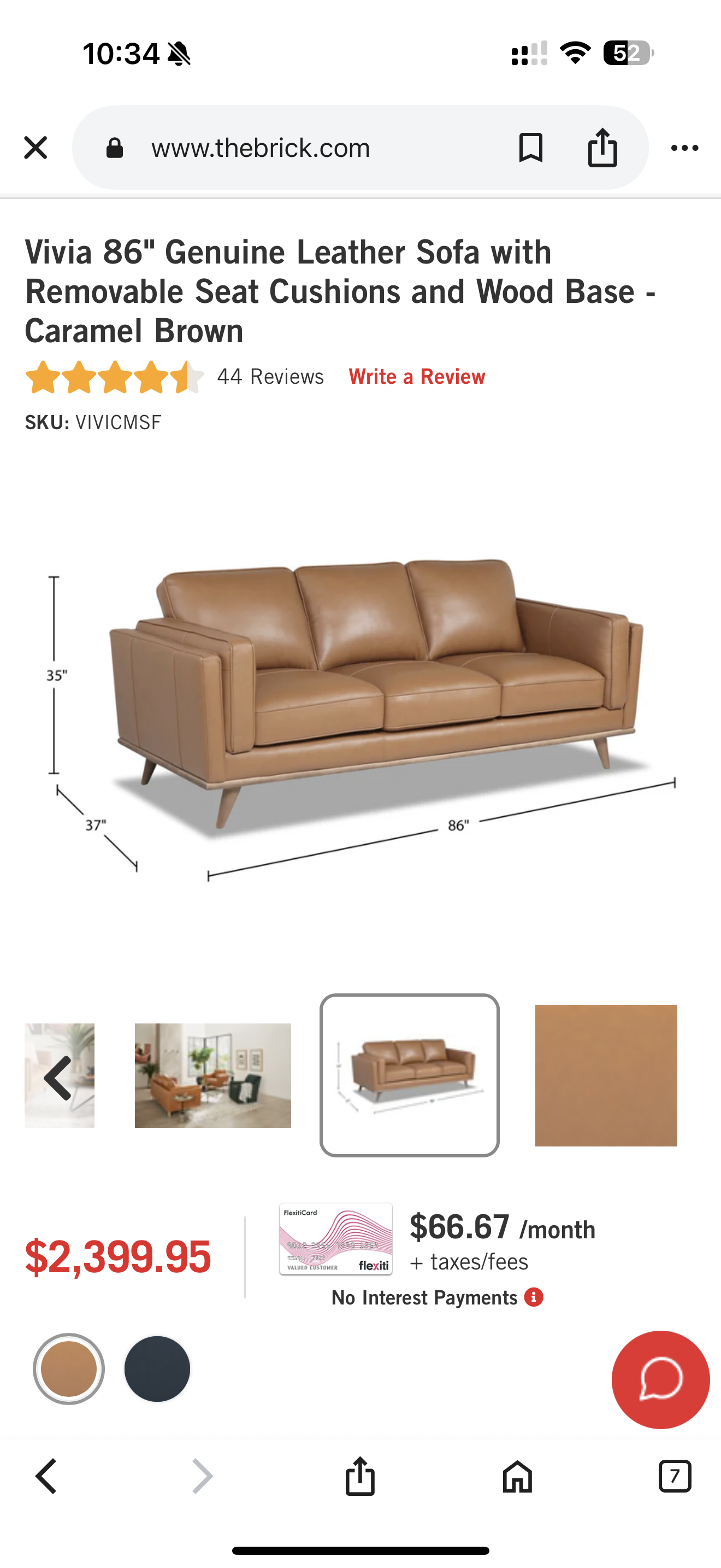 Genuine leather Carmel sofa