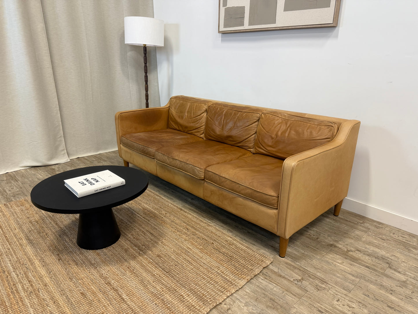 Pre-Owned West Elm Hamilton Camel Leather Sofa