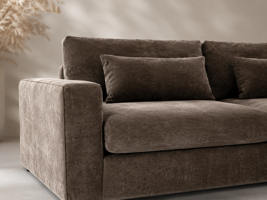 sofa sectional velvet brown 