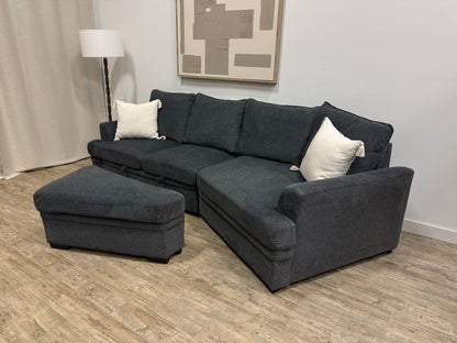 Pre-Owned Dark Grey Sectional sofa bed  + Ottoman