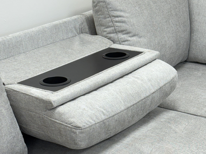Victoria 4-Piece Sectional with dual Pull-outs & storage light grey