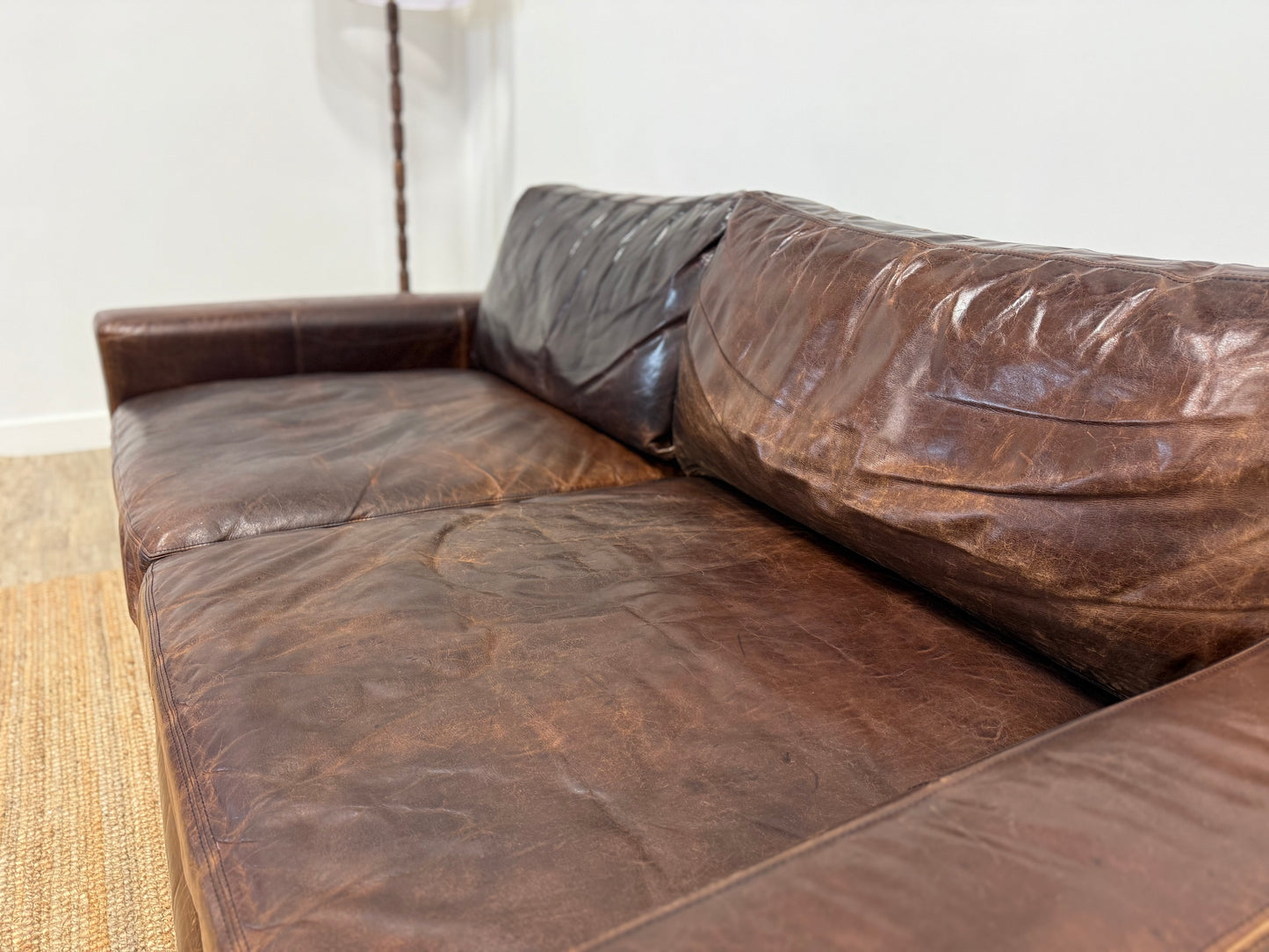 Restoration Hardware Maxwell Leather Sofa