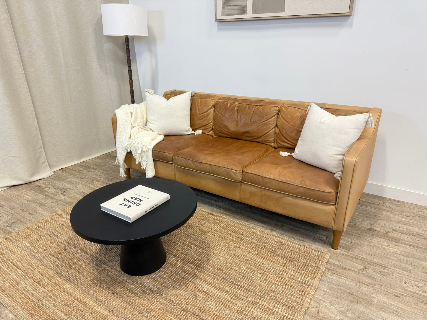 Pre-Owned West Elm Hamilton Camel Leather Sofa