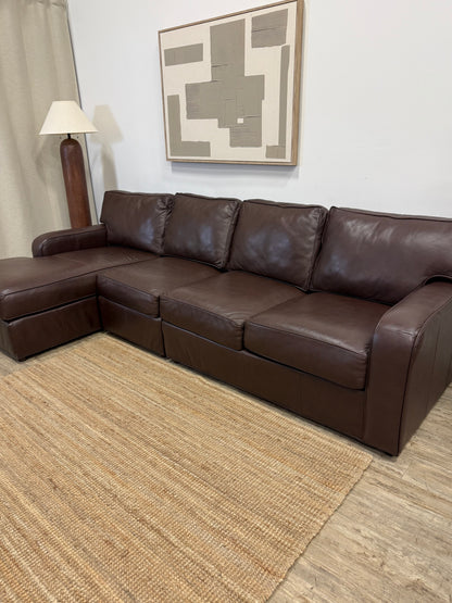 Ethan Allen Leather 3-Piece Sectional