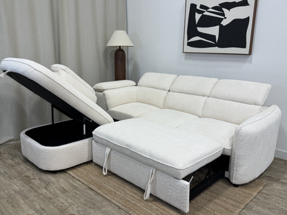 Sidney Sofa Bed Sectional Boucle Cream