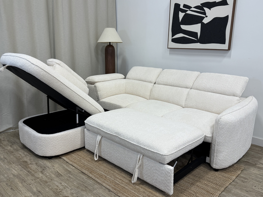 Sidney Sofa Bed Sectional Boucle Cream