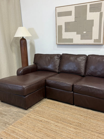 Ethan Allen Leather 3-Piece Sectional