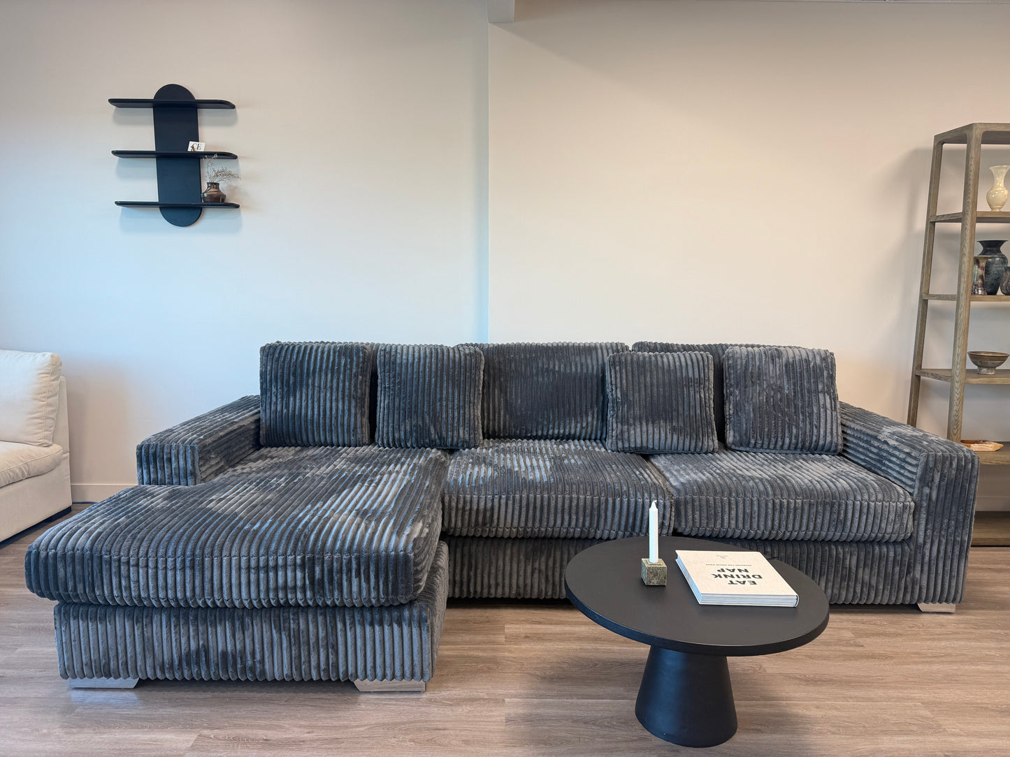 Moon Sectional Sofa Dark Grey