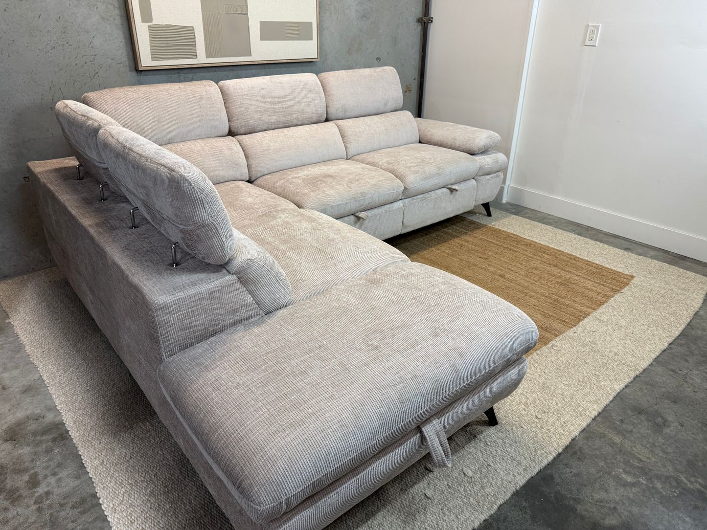Tofino Sofa Bed Storage Sectional – Cream