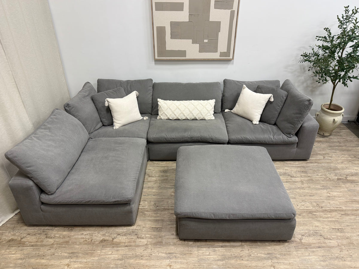 Pre owned The Brick Modular Cloud-Style Sectional + Ottoman