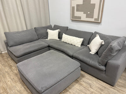 Pre owned The Brick Modular Cloud-Style Sectional + Ottoman