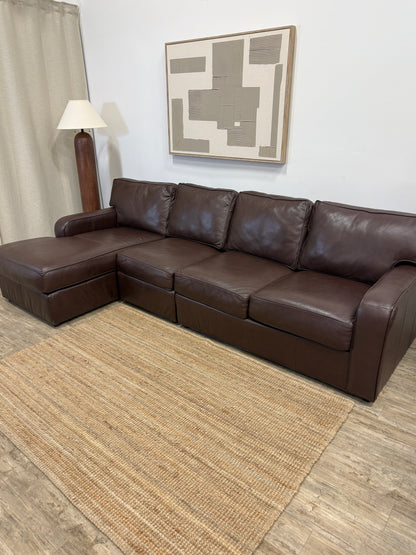 Ethan Allen Leather 3-Piece Sectional