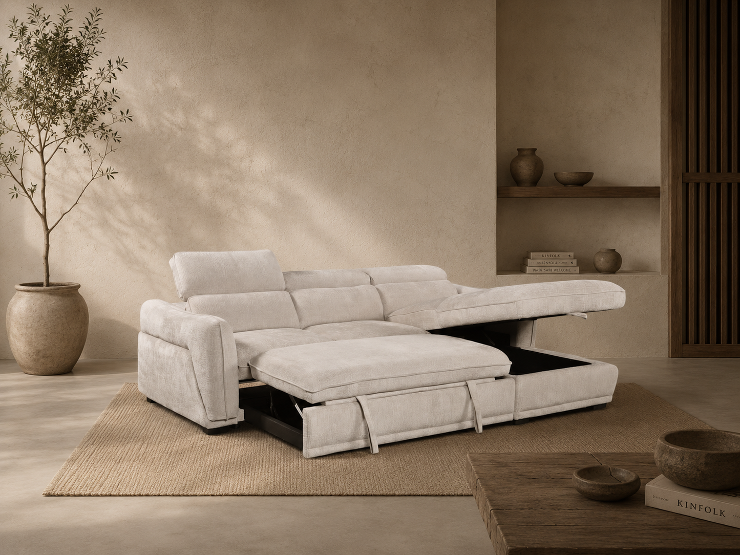 Nanaimo Sofa Bed & Storage Cream