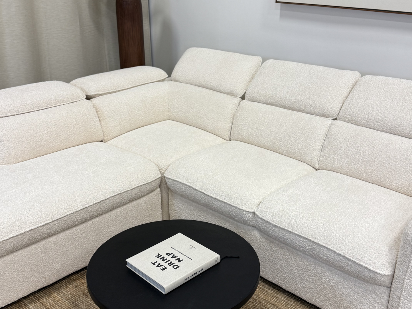 Sidney Sofa Bed Sectional Boucle Cream