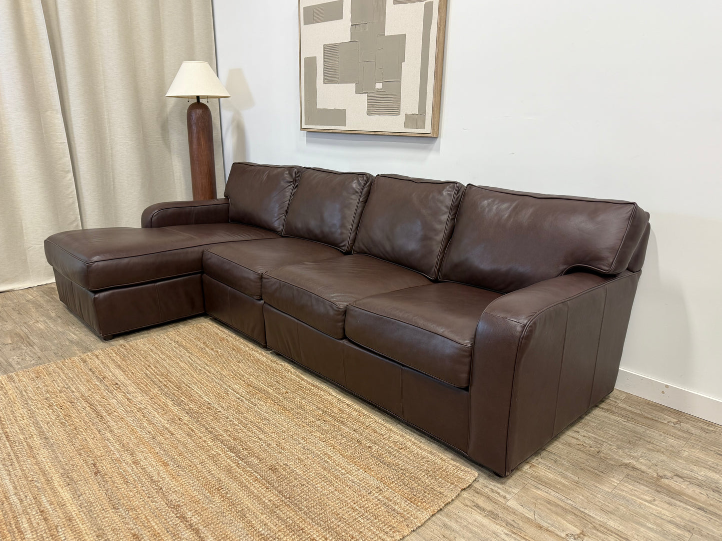 Ethan Allen Leather 3-Piece Sectional