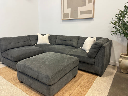 Modular sectional dark grey