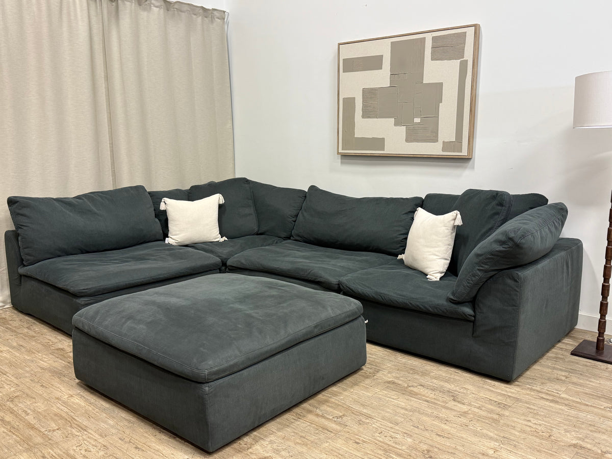 Pre-owned Muse & Merchant Modular Cloud Couch with Ottoman