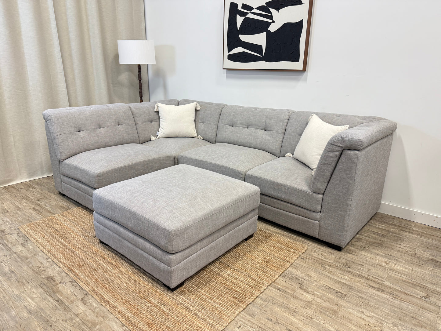 Pre-owned Modular Sectional and ottoman