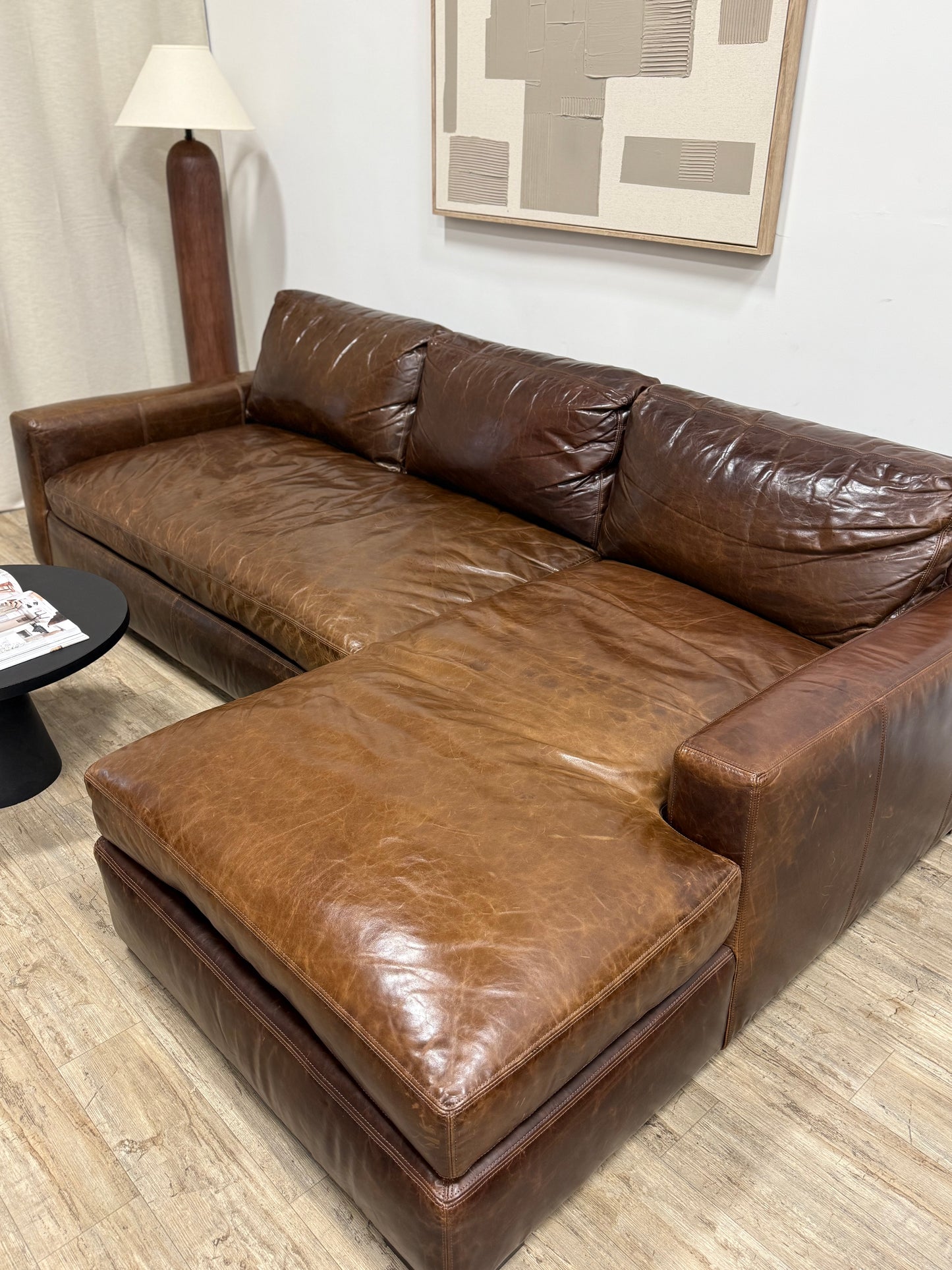 Restoration Hardware Maxwell Leather Sectional