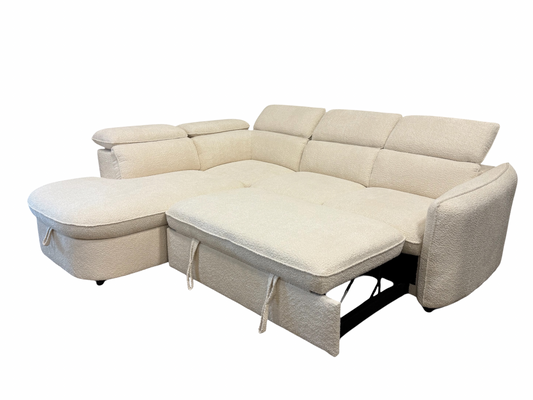Sidney Sofa Bed Sectional Boucle Cream