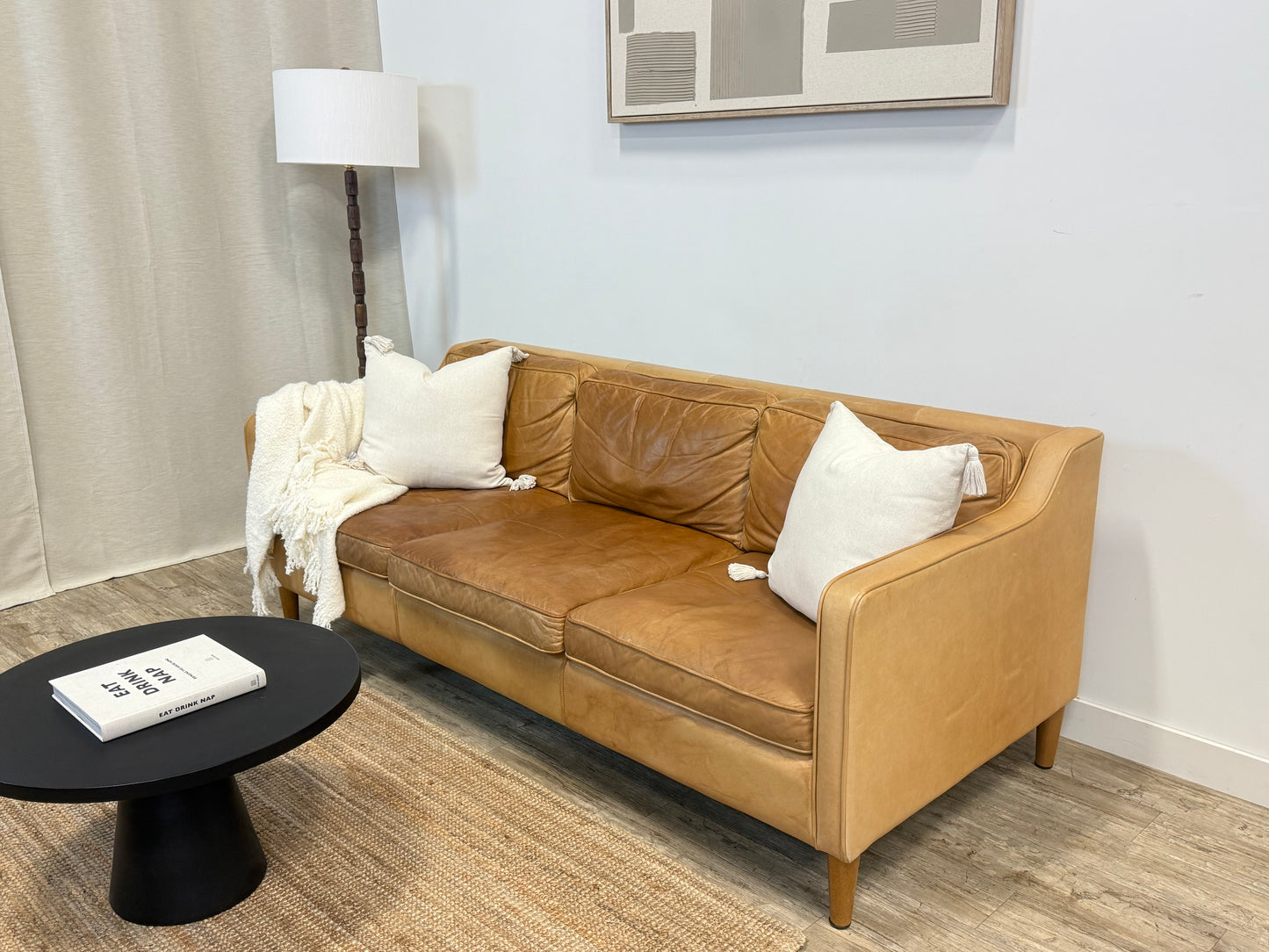 Pre-Owned West Elm Hamilton Camel Leather Sofa