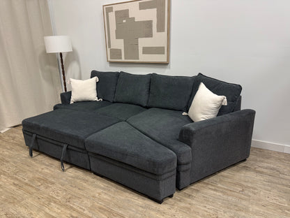 Pre-Owned Dark Grey Sectional sofa bed  + Ottoman