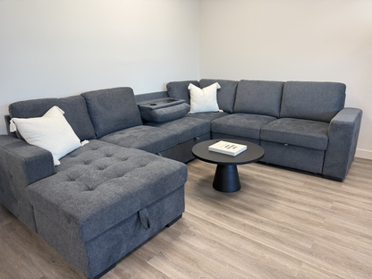 Victoria 4-Piece Sleeper Sectional with Dual Pull-Outs & Storage