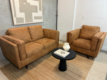 Camel Love Seat and Chair