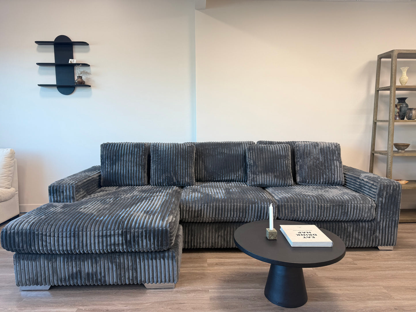 Moon Sectional Sofa Dark Grey