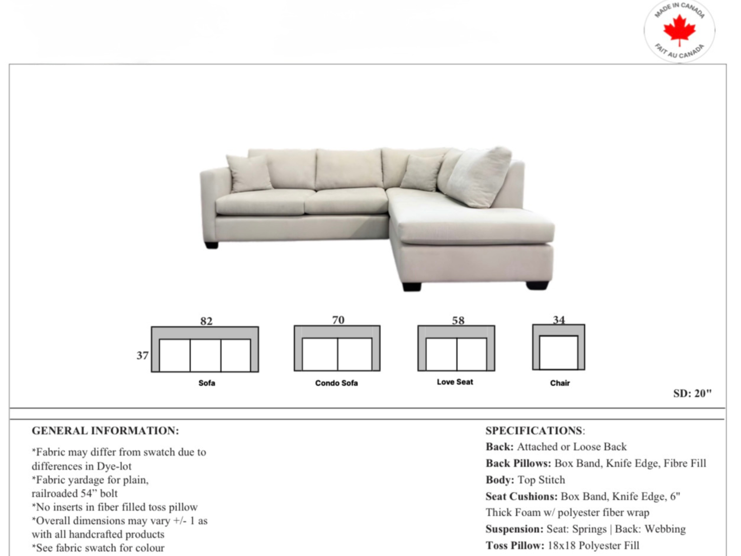 ClassicEra Canadian Custom Made Sofa