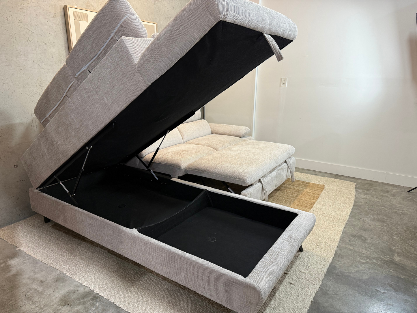 Tofino Sofa Bed Storage Sectional – Cream