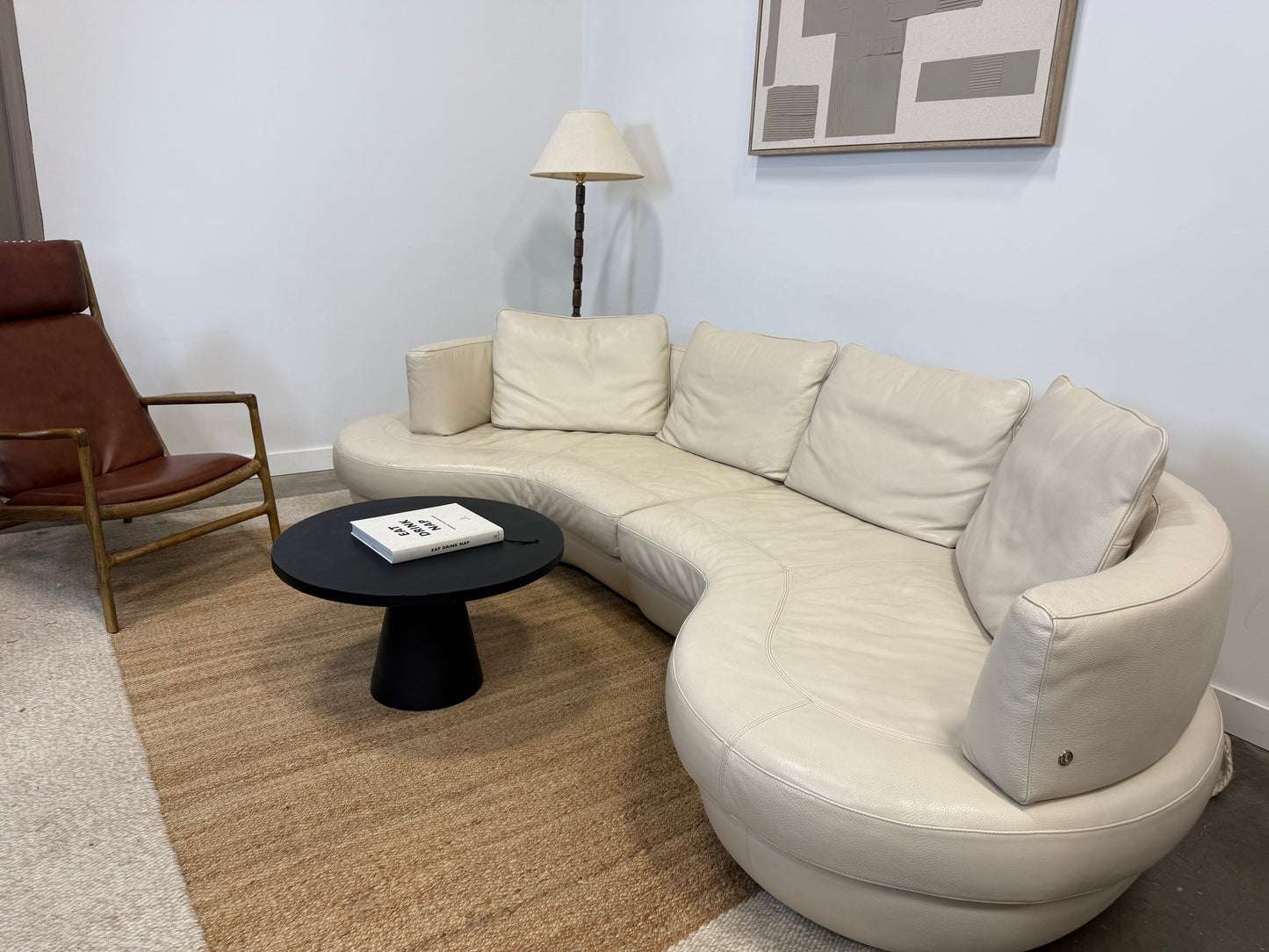 Pre-Owned Natuzzi Curved Leather Sofa