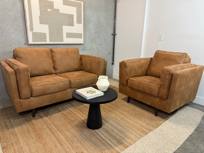Camel Love Seat and Chair