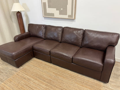 Ethan Allen Leather 3-Piece Sectional