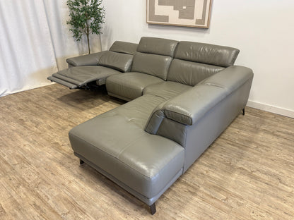 Pre owned Gilman Creek Leather Recliner Sectional