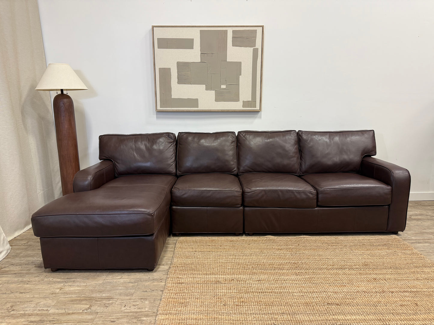 Ethan Allen Leather 3-Piece Sectional