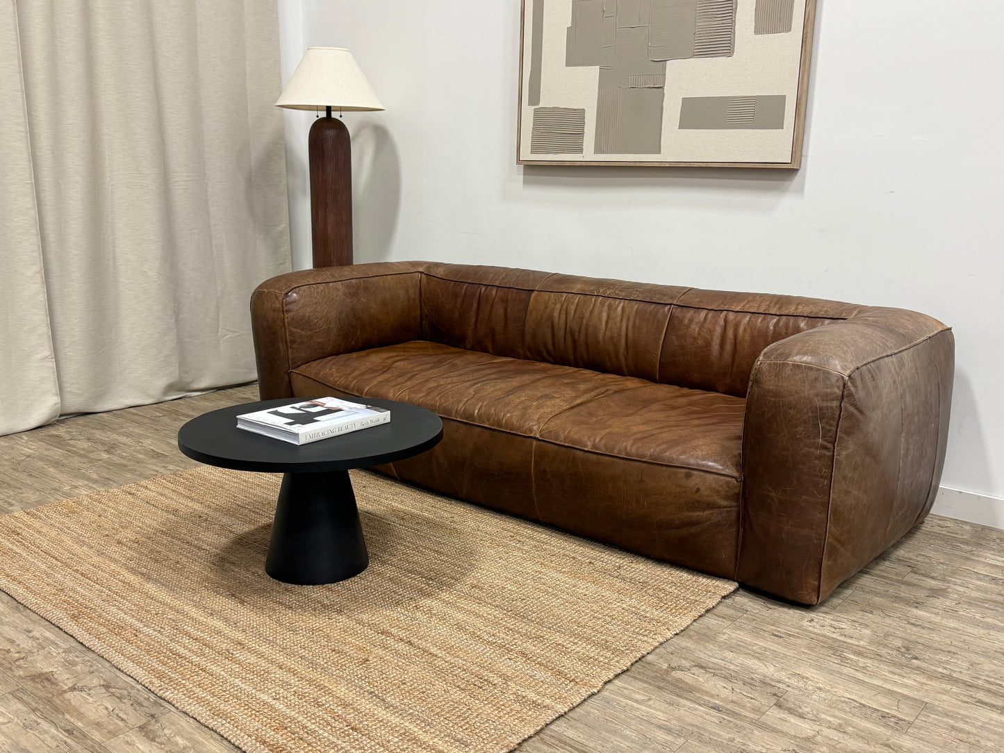 Pre-owned Article Cigar Leather Sofa