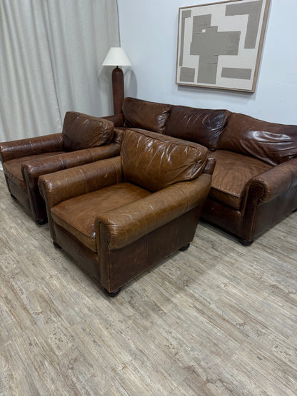 Original Restoration Hardware Lancaster Leather Chair – Classic Depth