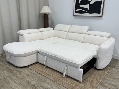 Sidney Sofa Bed Sectional Boucle Cream