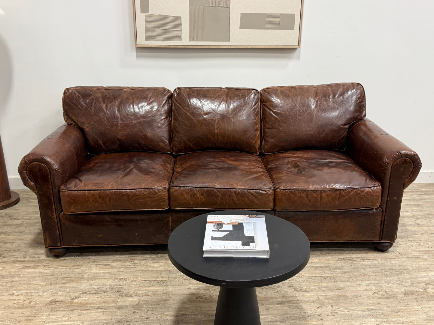 Restoration Hardware Lancaster Leather Sofa – 90” | Italian Brompton Leather (Cocoa)