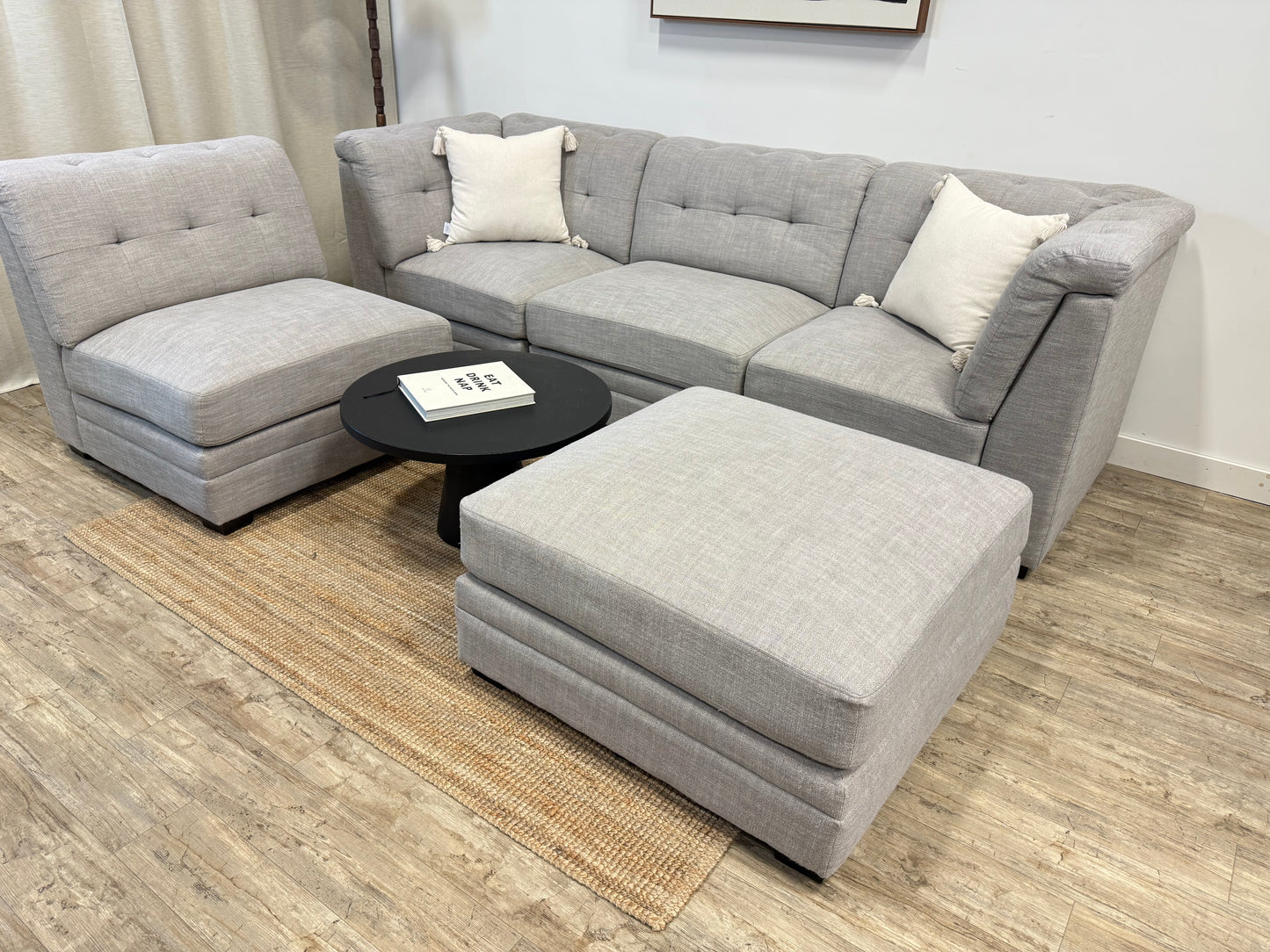 Pre-owned Modular Sectional and ottoman