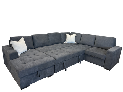 Victoria 4-Piece Sleeper Sectional with Dual Pull-Outs & Storage